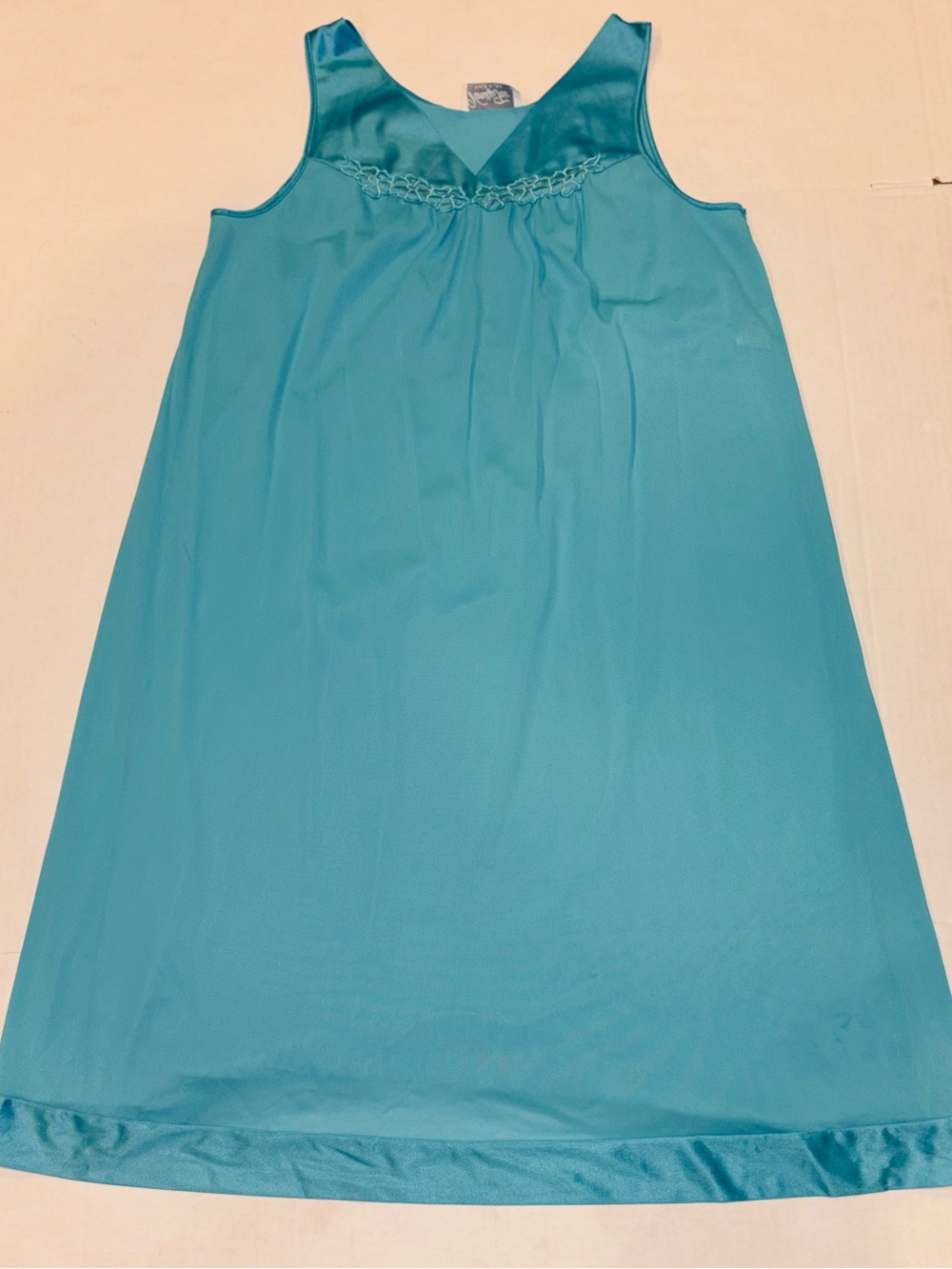 Vanity Fair Teal Sleeveless Empire-Waist Dress